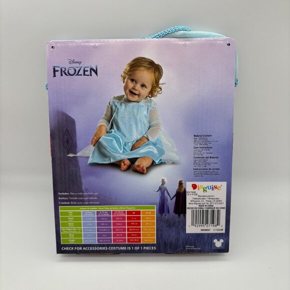 Disney Frozen Infant Elsa Halloween Costume Dress Up Cosplay Outfit, Size 12-18M - Picture 3 of 3